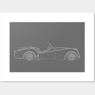 Triumph TR3 - profile stencil, white Posters and Art